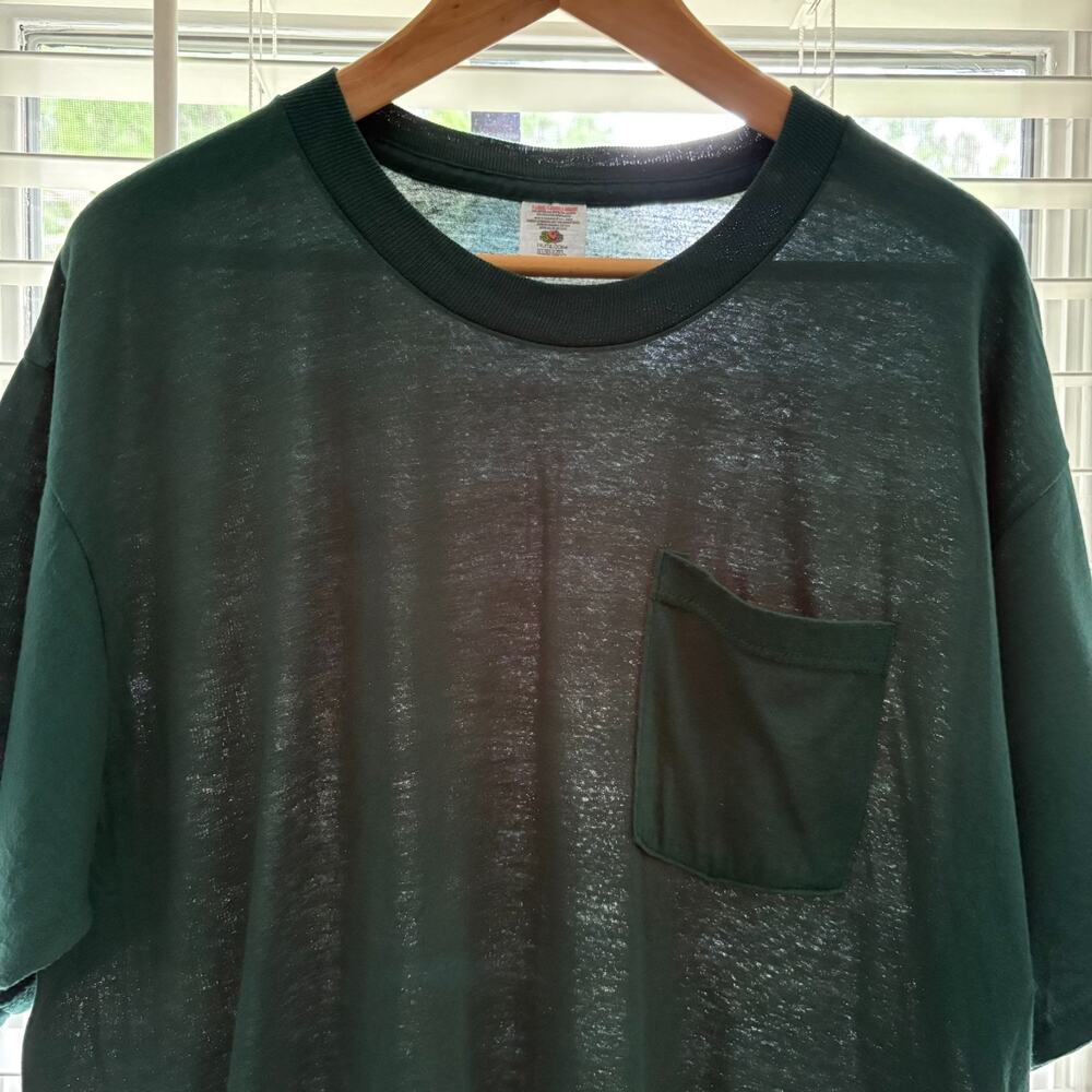 Vintage Paper Thin T-Shirt Size XL Green Blank 1990s